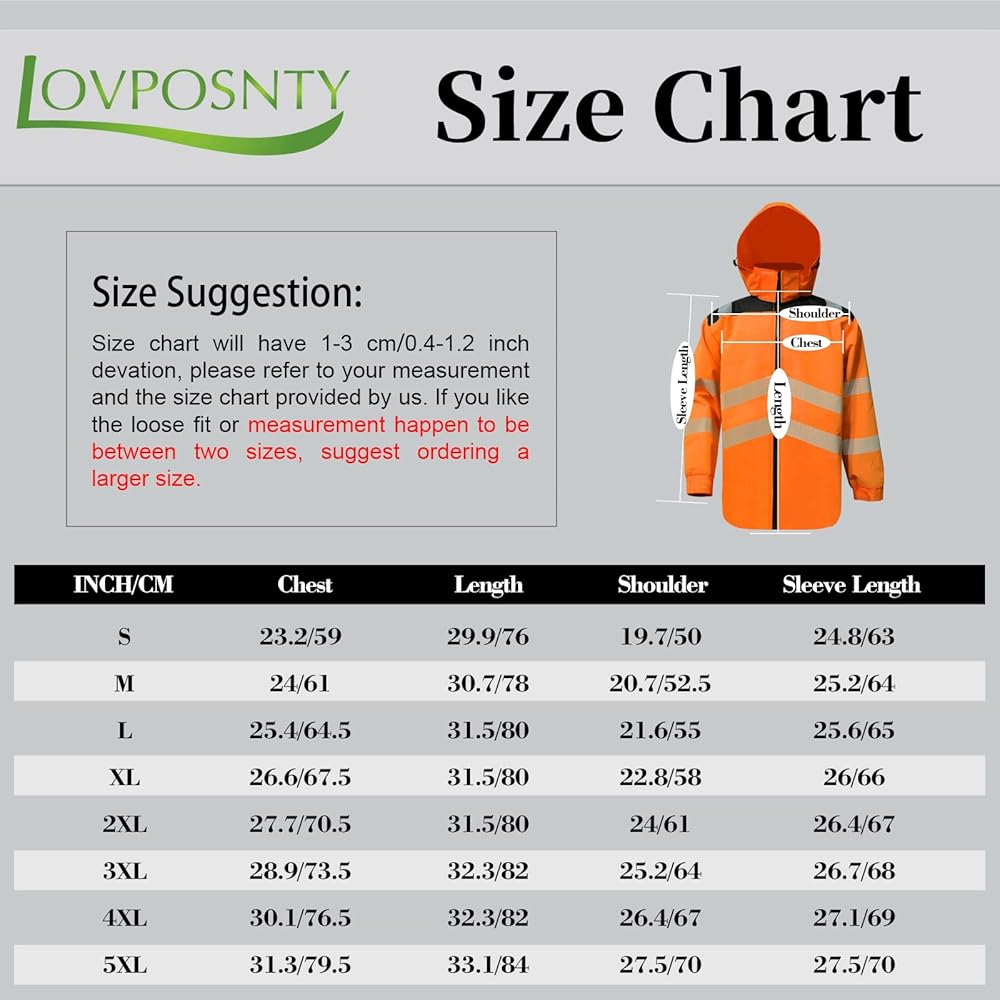 LOVPOSNTY High Visibility Jacket ANSI Class 3 Heat Transfer